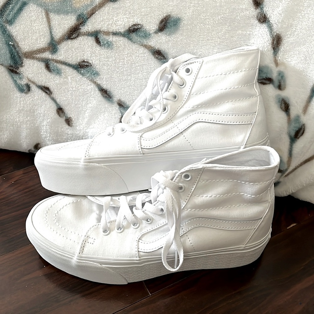 Vans White Sk8-Hi Tapered Stackform Shoe